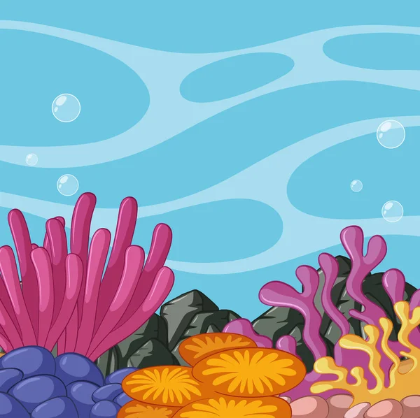 Szene mit Korallenriff unter Wasser — Stockvektor