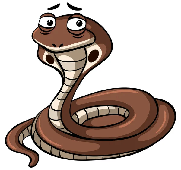 Roi cobra serpent sur fond blanc — Image vectorielle