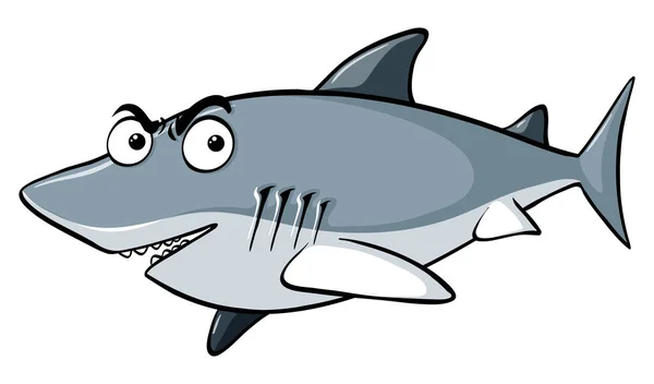 Gray shark on white background — Stock Vector