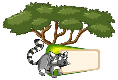 Lemur ağacının altında şablonuyla afiş