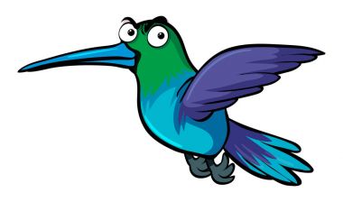 Beyaz arka plan üzerinde uçan kuş uğultu