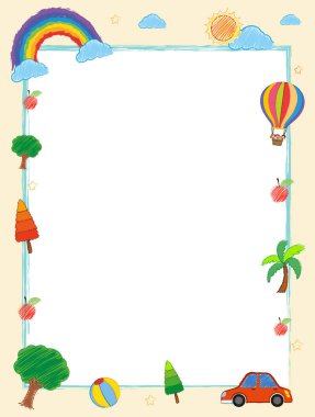 Yaz tatil tema ile çerçeve şablon