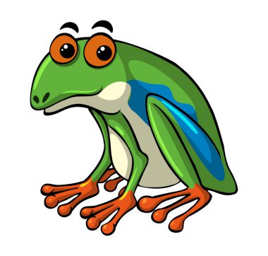 Mutlu yüz ile yeşil kurbağa