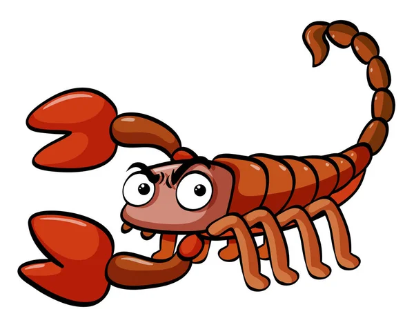 Scorpion med arga ansikte — Stock vektor