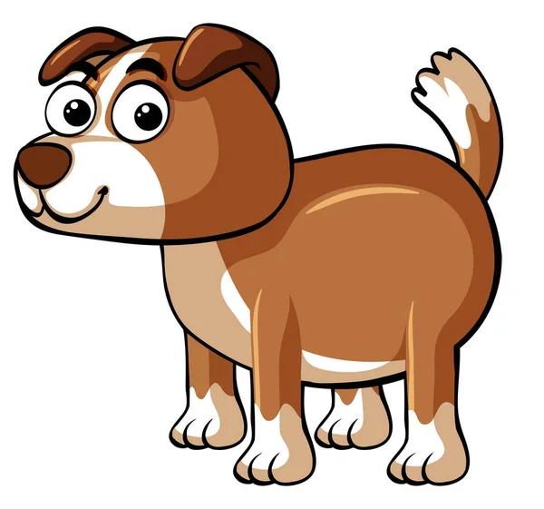 Mutlu yüz ile kahverengi köpek — Stok Vektör