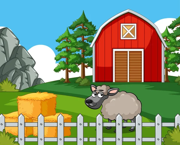 Koyun çiftliği ile sahne