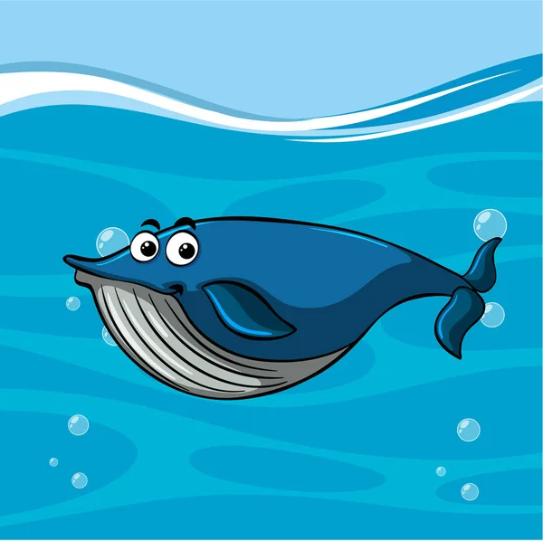 La baleine nage dans l'océan — Image vectorielle