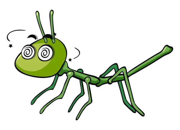 Stick insecte avec le visage vertigineux — Image vectorielle