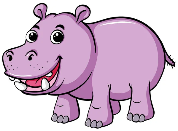 Lindo hipopótamo con cara feliz — Archivo Imágenes Vectoriales
