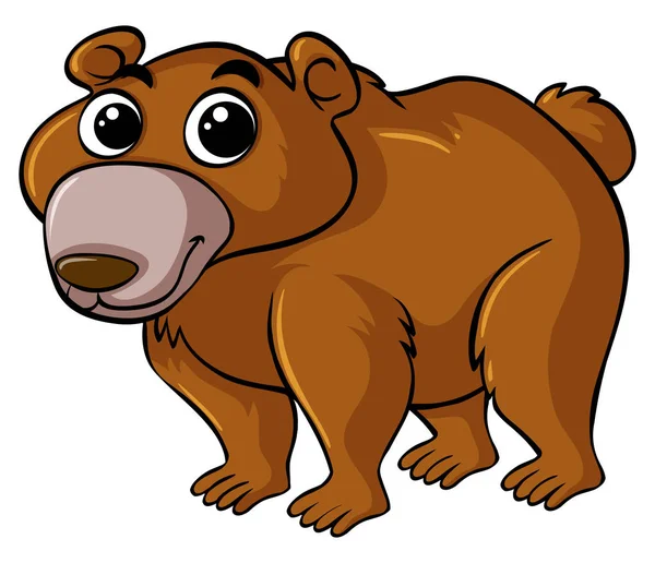 Brown bear with happy face — Stock Vector