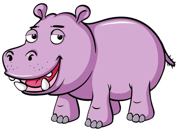 Hipopótamo bonito com sorriso triste — Vetor de Stock