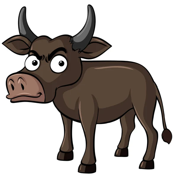 Buffalo con viso serio — Vettoriale Stock