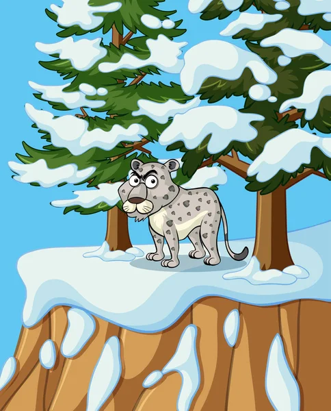 Biały Tygrys na Śnieżce — Wektor stockowy