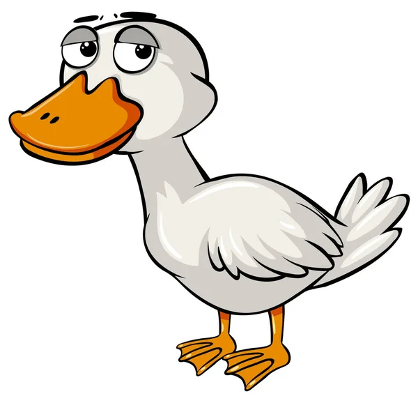 Pato con ojos soñolientos — Vector de stock