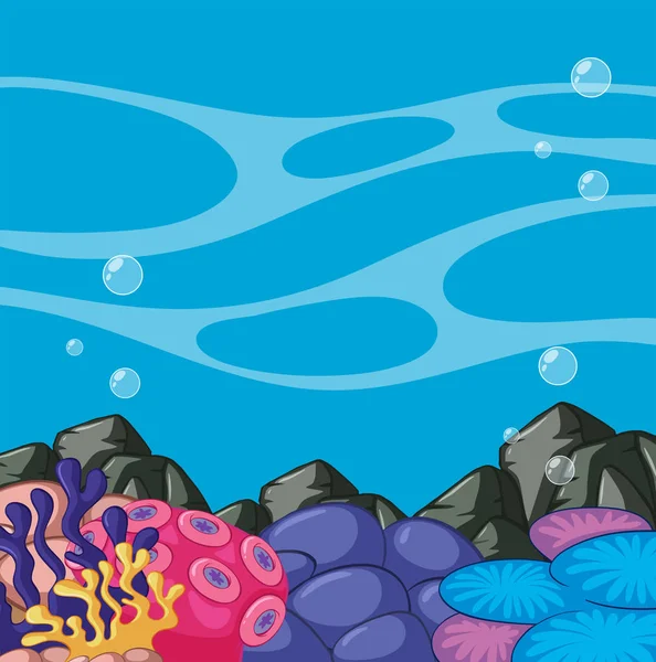 Background template with underwater scene — Stock Vector