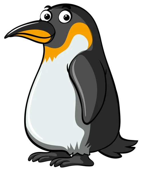 Lindo pingüino sobre fondo blanco — Vector de stock