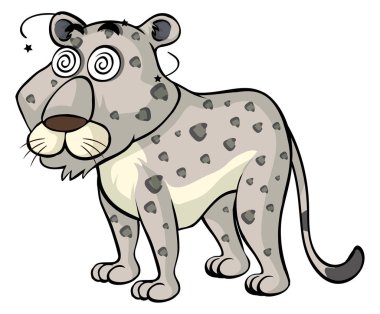 Beyaz arka plan üzerinde baş döndürücü çita