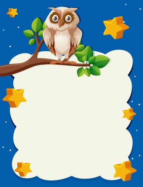 Baykuş gece kağıt şablonla