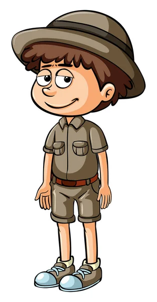 Αγόρι σε σαφάρι στολή — Διανυσματικό Αρχείο