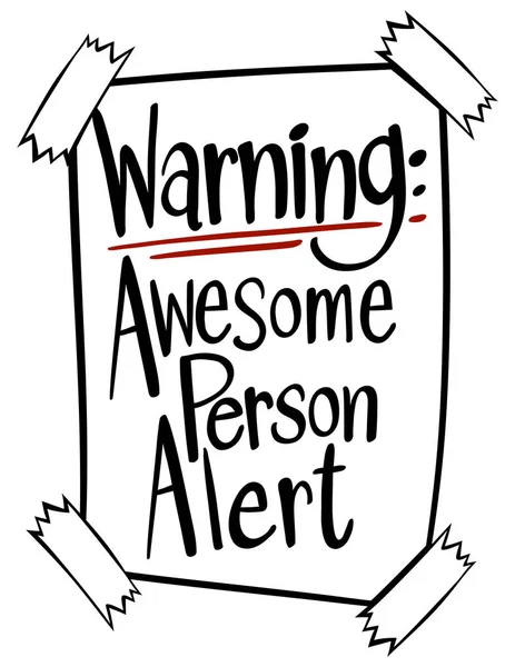 Word expression for awesome person alert — Stock Vector