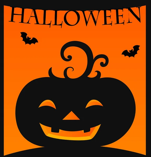 Szablon karty Halloween z jack-o latarnia — Wektor stockowy