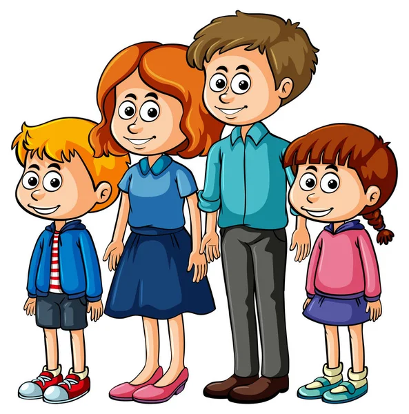 Семья с родителями и детьми — стоковый вектор