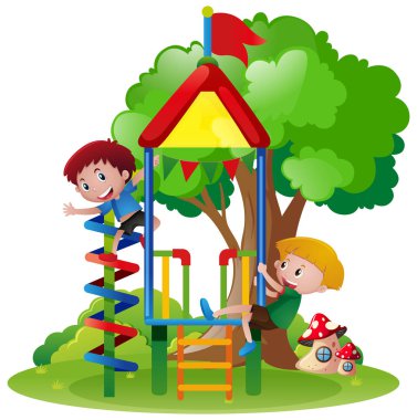 Playhouse Park tırmanma çocuklar
