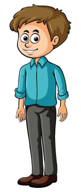 Mavi gömlek ile mutlu adam