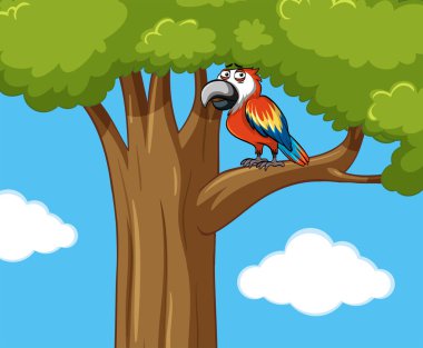 Daldaki papağan kuşu.