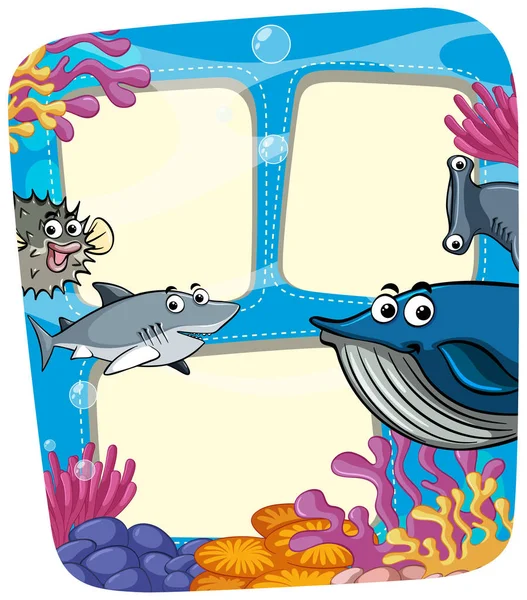 Frame template with sea animals