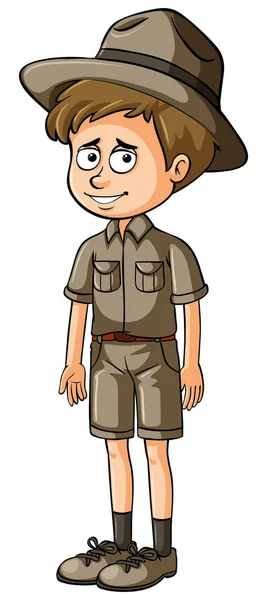 Zookeeper in brown uniform — Stock Vector