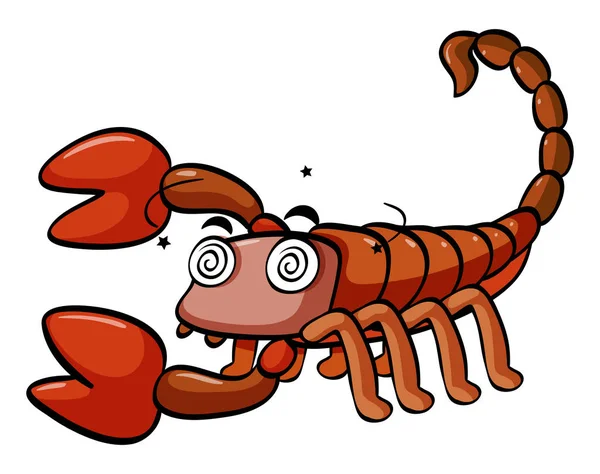 Scorpion vertigineux sur fond blanc — Image vectorielle