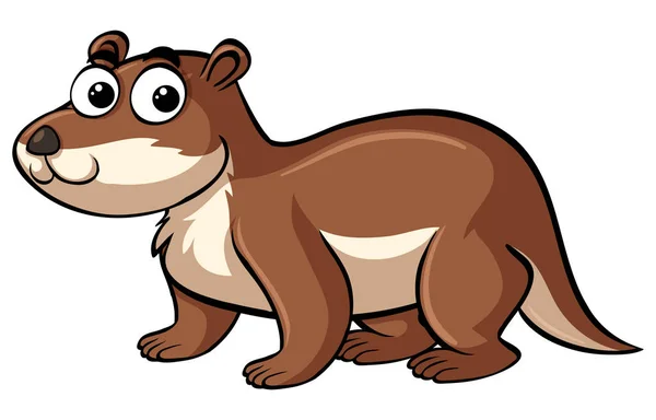 Beaver with happy face — Stock Vector