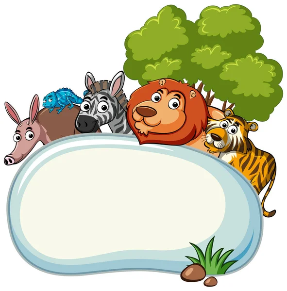 Border template with wild animals