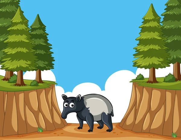 Anteater en la montaña — Vector de stock