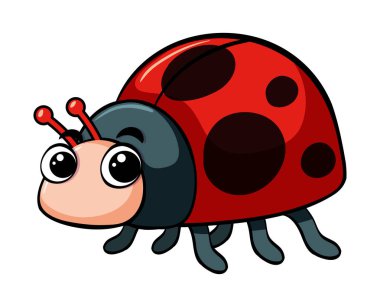 Beyaz arkaplanda uğur böceği