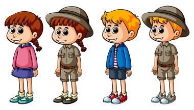 Erkekler ve kızlar farklı kostümleri