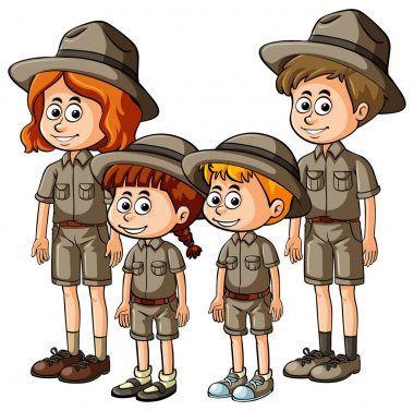 İnsanlar safari kıyafeti