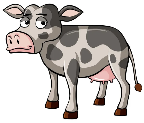 Vache grise au visage endormi — Image vectorielle