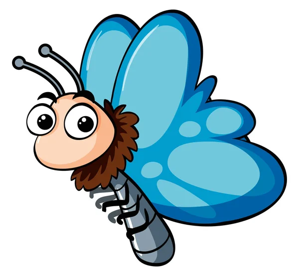Pillangó, kék szárnyakkal — Stock Vector