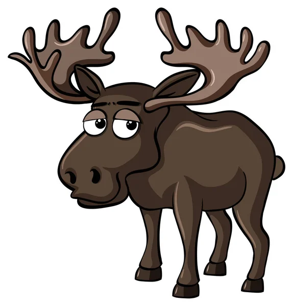 Moose with sleepy face — Stock Vector