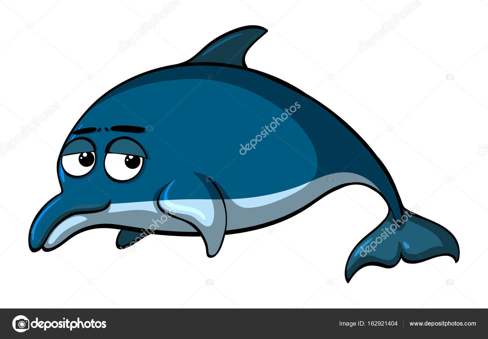 Dolphin with sad face — Stock Vector © brgfx 162921404