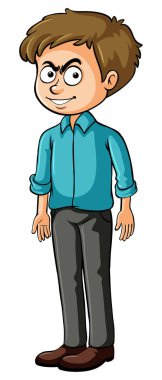 Ciddi yüzlü bir adam.