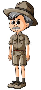 Yaşlı adam safari kıyafeti