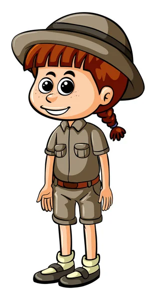 Little girl in safari outfit — Stock Vector