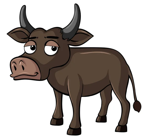 Búfalo marrón con ojos somnolientos — Archivo Imágenes Vectoriales