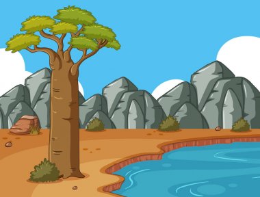 Rocky Dağları ve gölet ile bir manzara