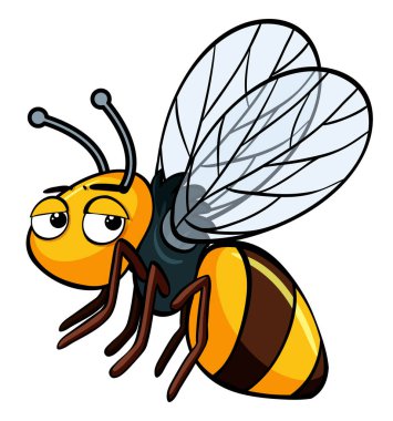 Beyaz arka plan üzerinde uykulu arı