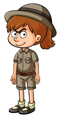 Safari kıyafeti ciddi kız