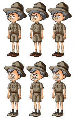 Safari elbiseleri yaşlı adamlar